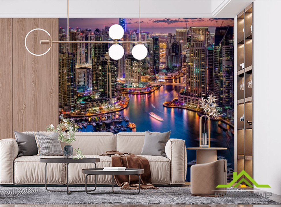 выбрать Фотообои Причал для яхт Фотообои Современный город на стену