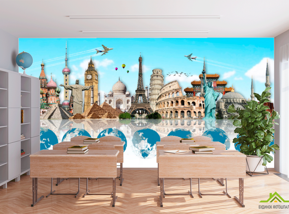 выбрать Фотошпалери Пам'ятки для кабінету англійської Фотошпалери для школи на стіну