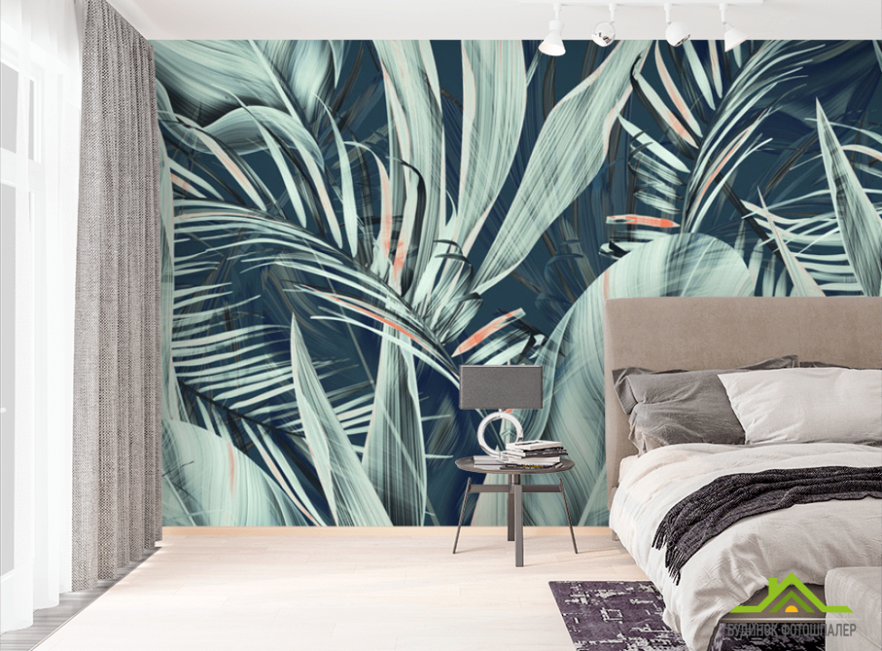 выбрать Фотошпалери Тропічний принт Фотошпалери тропічні листя на стіну