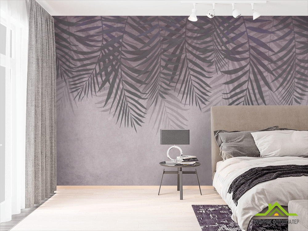 Фотошпалери Листя зі стелі на коричневому