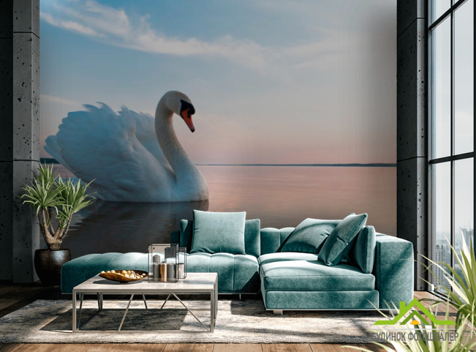 выбрать Фотошпалери Лебідь на ставку Фотошпалери Птиці на стіну