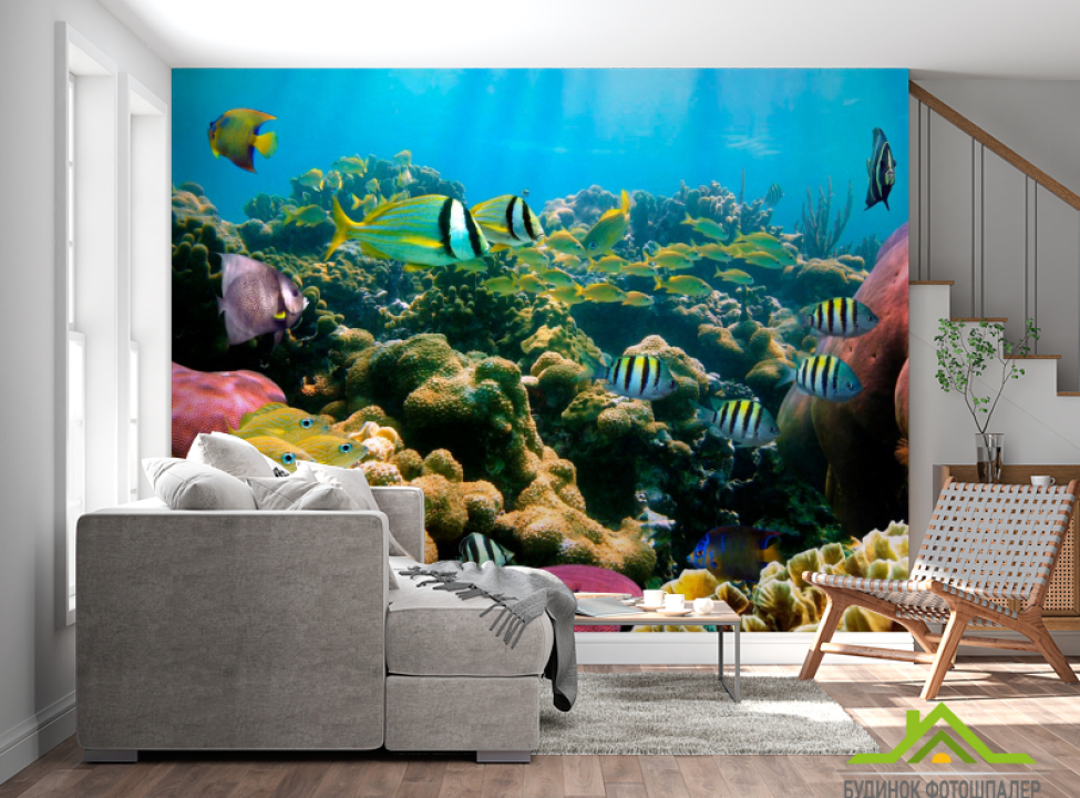 выбрать Фотошпалери Косяк рибок Фотошпалери Риби і море на стіну