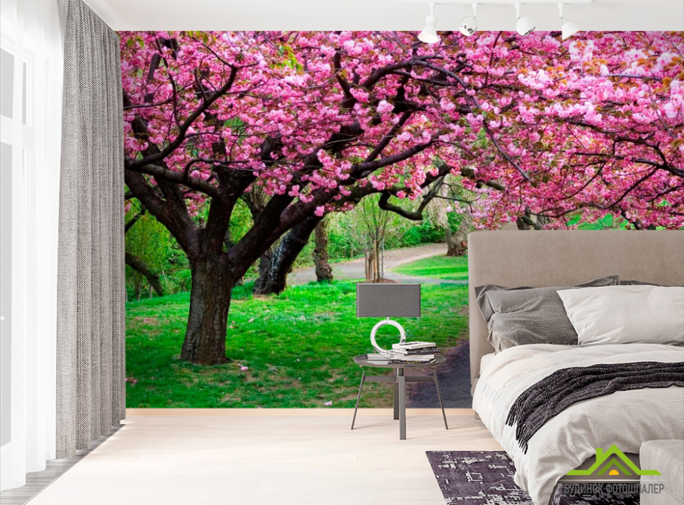 выбрать Фотошпалери Квітучі вишні Фотошпалери Рожеві дерева на стіну