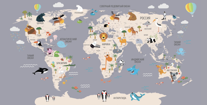 Шпалери в дитячу Карта