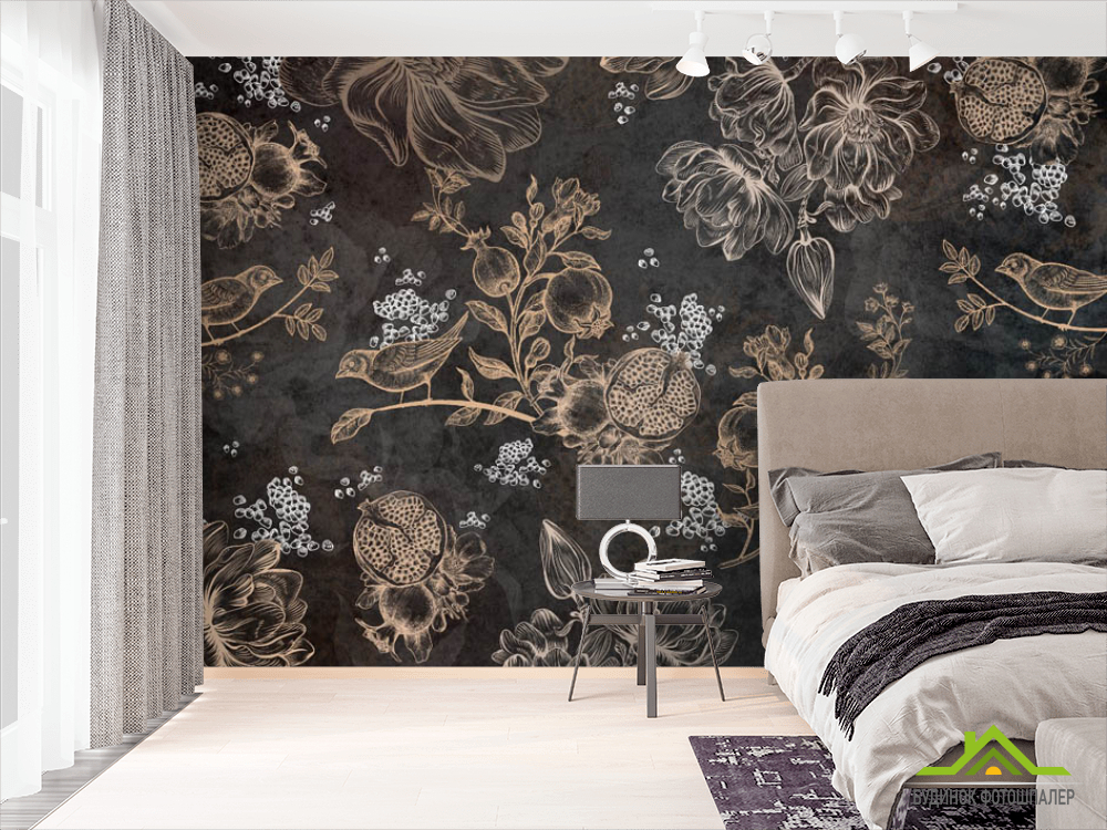 Фотошпалери коричневі квіти