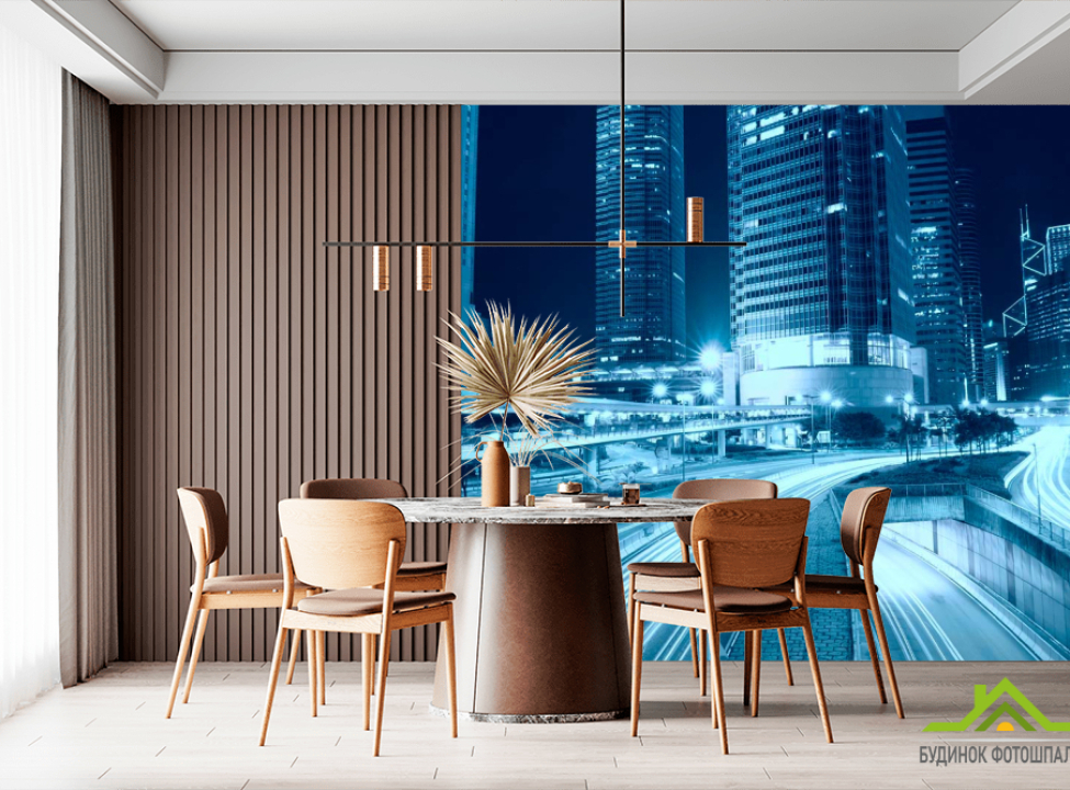 выбрать Фотообои Город в голубом Фотообои Город на стену
