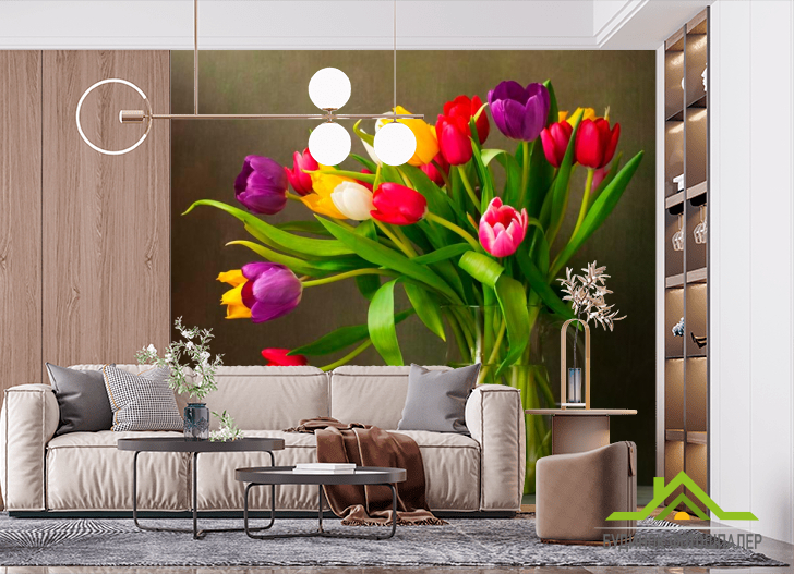 Фотошпалери Глечик з тюльпанами
