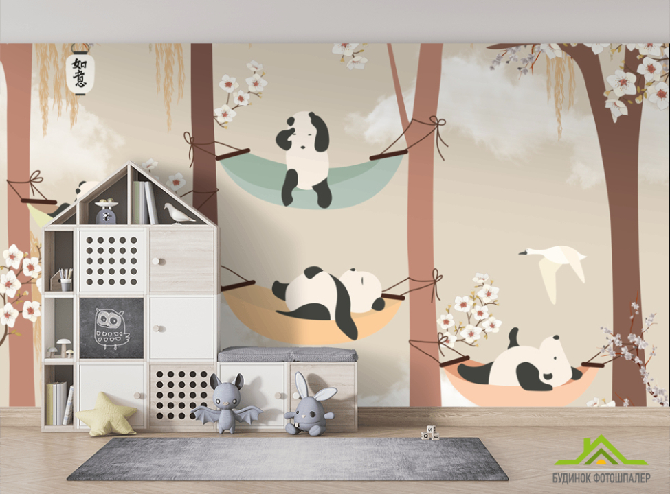 выбрать Фотообои панды Фотообои Little kids на стену