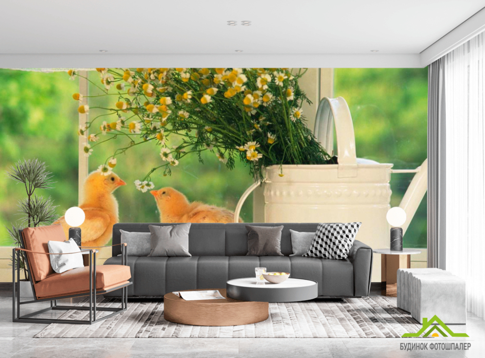 выбрать Фотошпалери Два курчати Фотошпалери Птиці на стіну