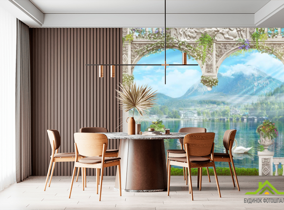 выбрать Фотошпалери колони біля озера Фотошпалери Фрески на стіну