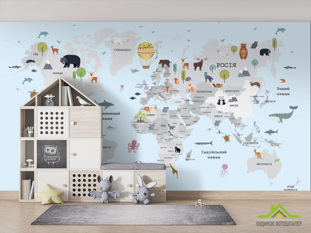 Фотошпалери Дитяча карта українською