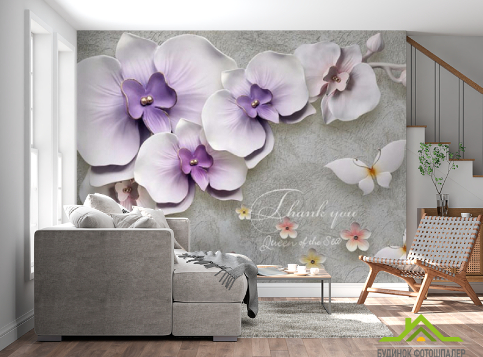 выбрать Фотошпалери Квіти на гілочці Фотошпалери 3Д барельєф на стіну
