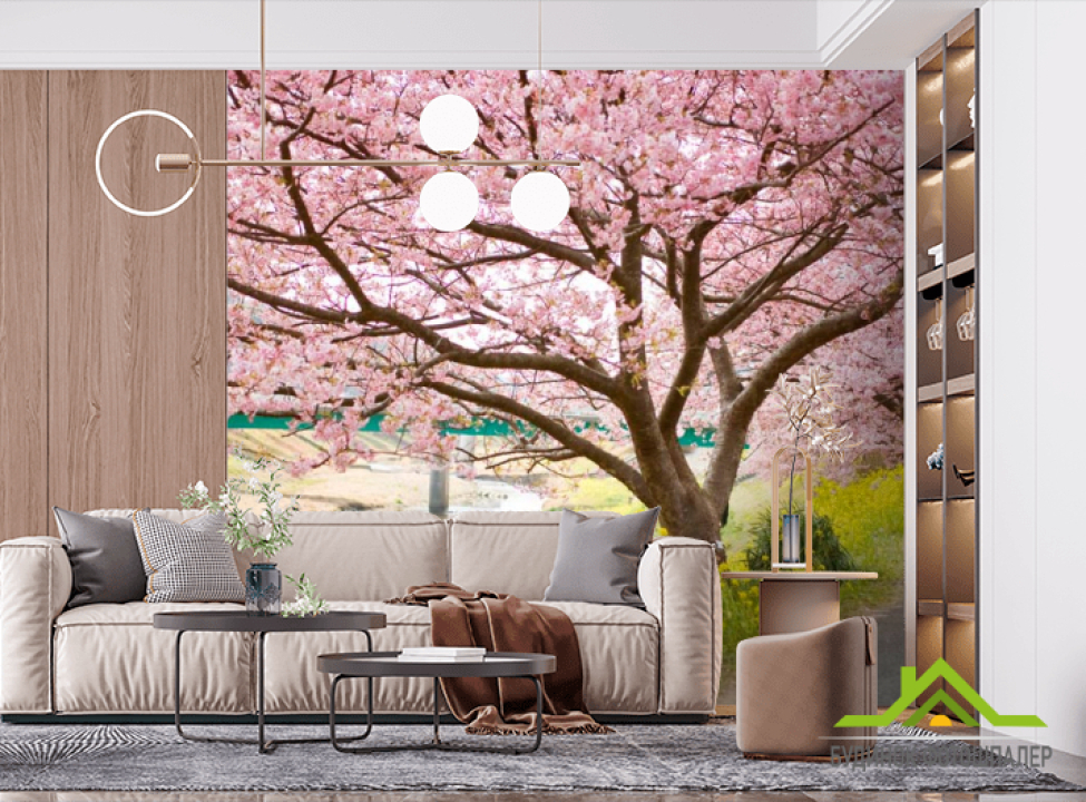 выбрать Фотошпалери Квітучі вишні Фотошпалери Рожеві дерева на стіну