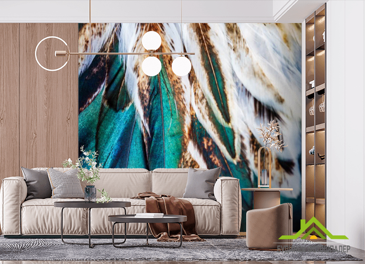 Фотошпалери Бірюзові пір'я