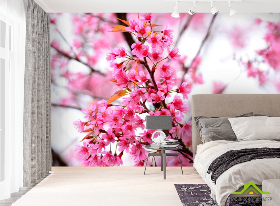 выбрать Фотообои Цветущее розовое дерево Фотообои Цветы на стену