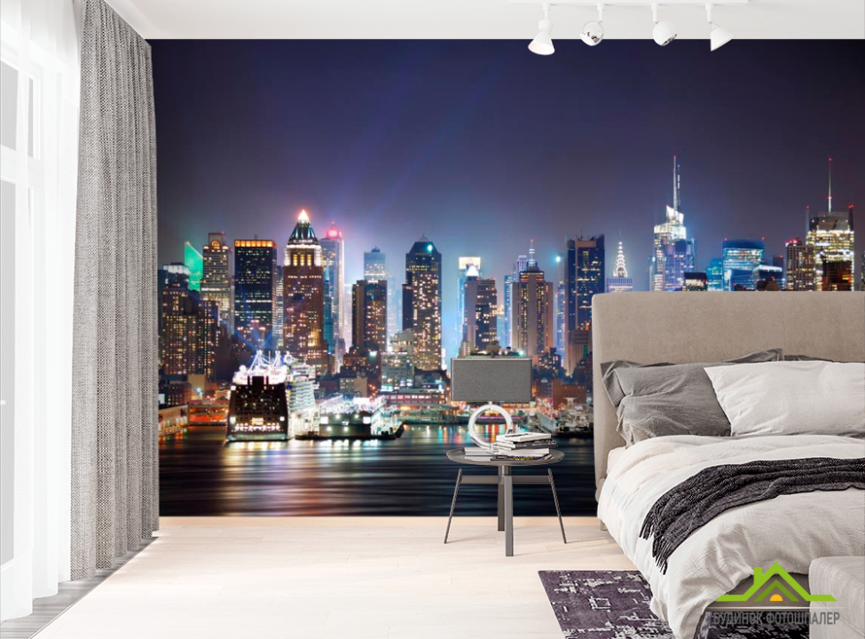 выбрать Фотообои Могущественный ночной Чикаго Фотообои Город на стену