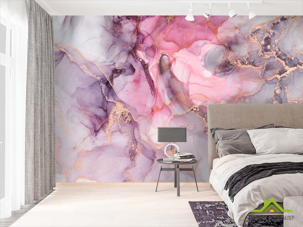 Фотошпалери фіолетово-рожевий флюїд