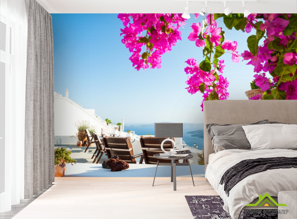 выбрать Фотообои стульчики и вид на море Фотообои Природа на стену