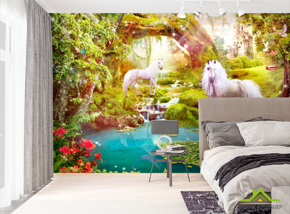выбрать Фотошпалери Коні, арка, вода Фотошпалери Фрески на стіну