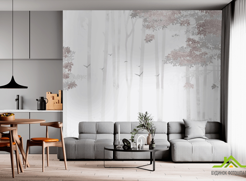 выбрать Фотошпалери дерева Рожеве золото Фотошпалери з позолотою на стіну