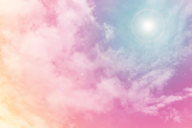 Фотообои солнечное розовое небо