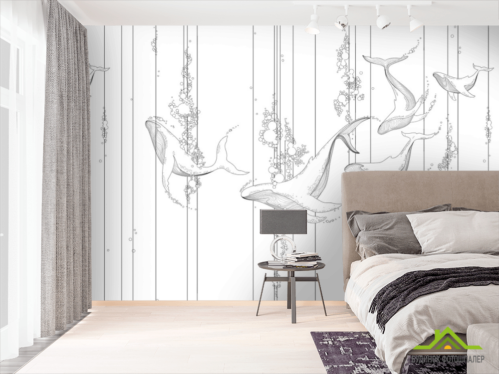 Фотошпалери Лінійні кити