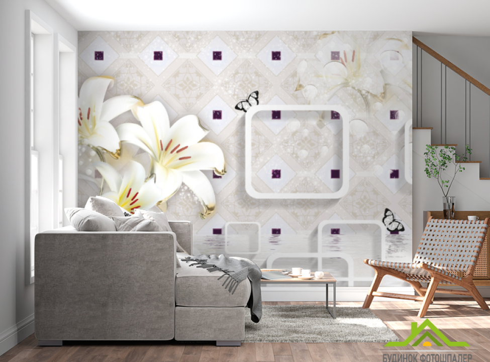 выбрать Фотошпалери 3Д Квіти Фотошпалери стереоскопічні на стіну