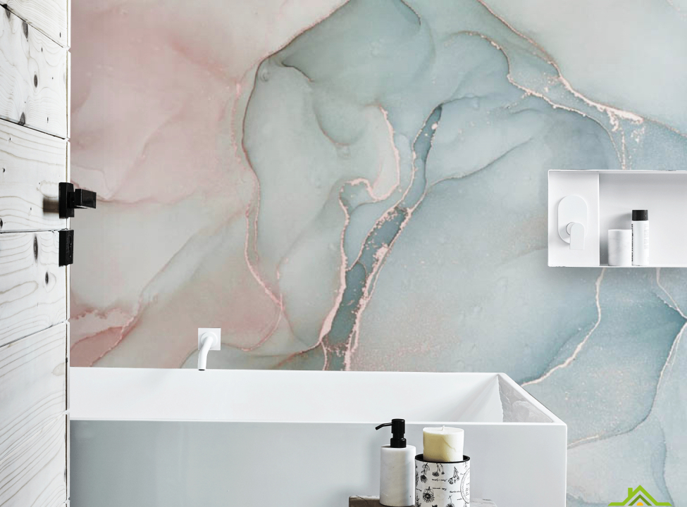 выбрать Фотообои Флюид розовый с голубым Фотообои в ванную на стену