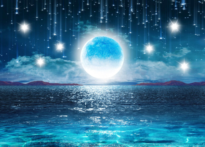 Фотошпалери 3д космос над морем