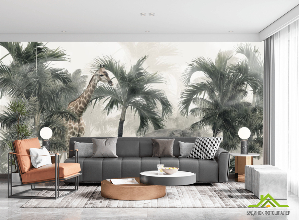 выбрать Фотообои Пальмы и тропические животные Фотообои тропические листья на стену