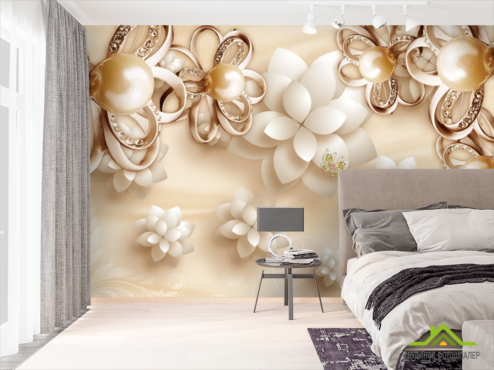 Фотообои Золотые брошки 3д