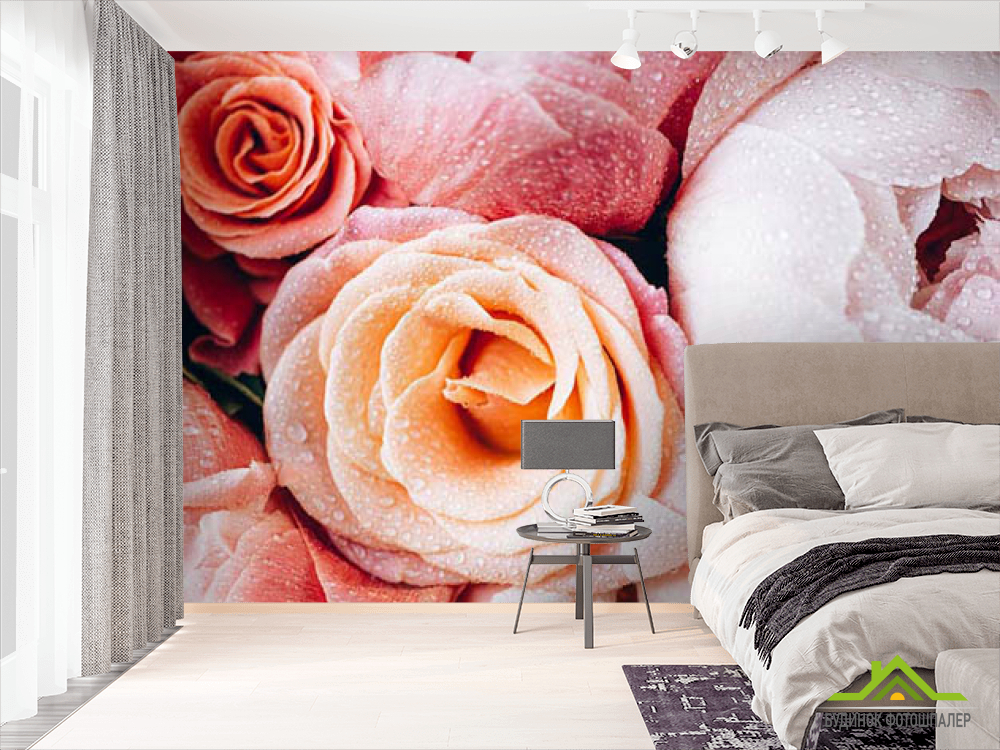 Фотошпалери квіти і роса