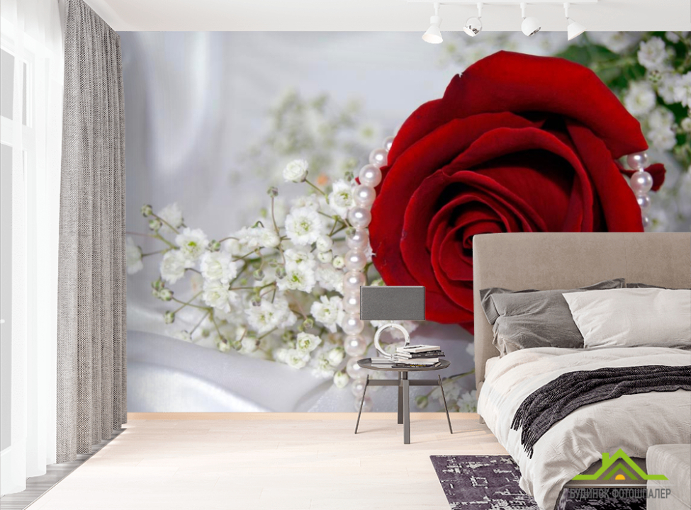 выбрать Фотошпалери Роза і перли Фотошпалери Троянди на стіну