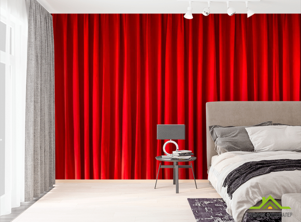 выбрать Фотошпалери червоний текстиль  на стіну