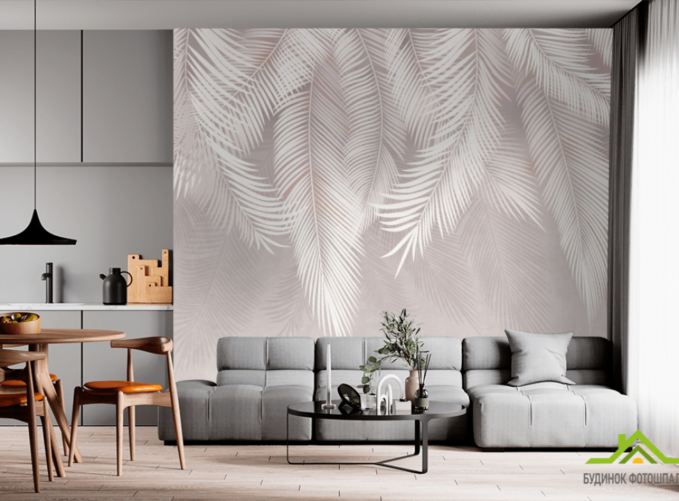 выбрать Фотообои бежевые листья на стену Фотообои Дизайнерские листья на стену