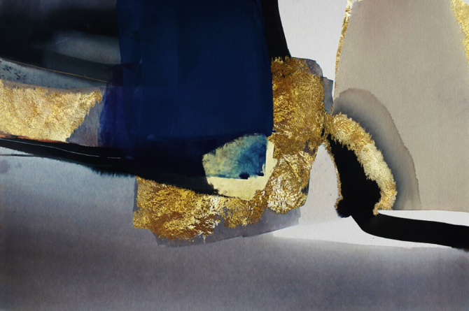 Фотообои абстракция с золотом