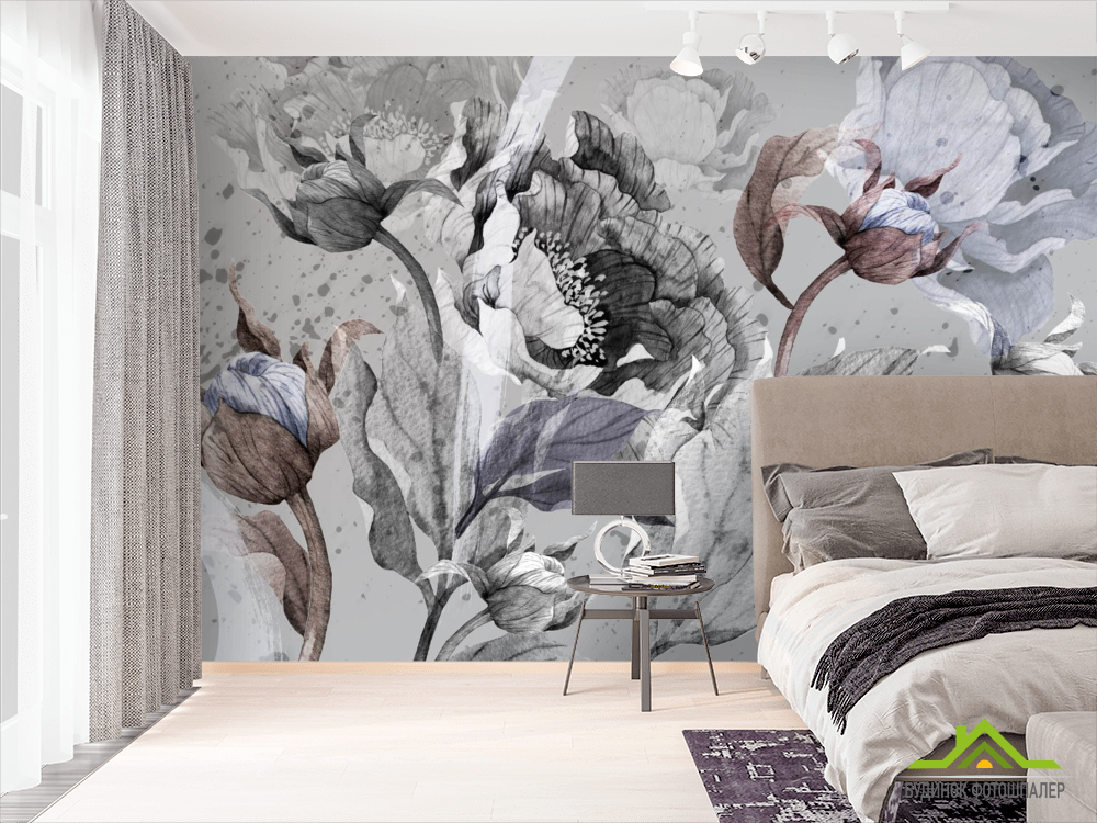Фотошпалери акварельні квіти