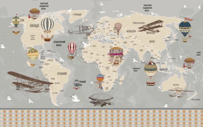 Шпалери в дитячу Карта