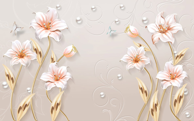 Фотообои Лиллии барельеф