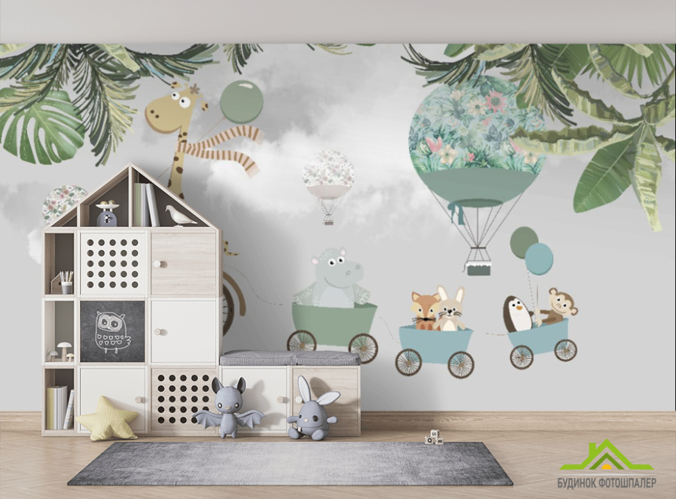 выбрать Фотошпалери тварини на повітряних кульках Фотошпалери Little kids на стіну