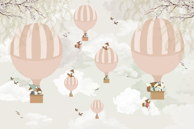 Фотошпалери повітряні кулі з тваринами