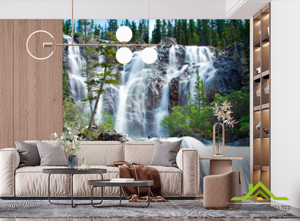 выбрать Фотошпалери Водне царство, скелі Фотошпалери Водоспад на стіну