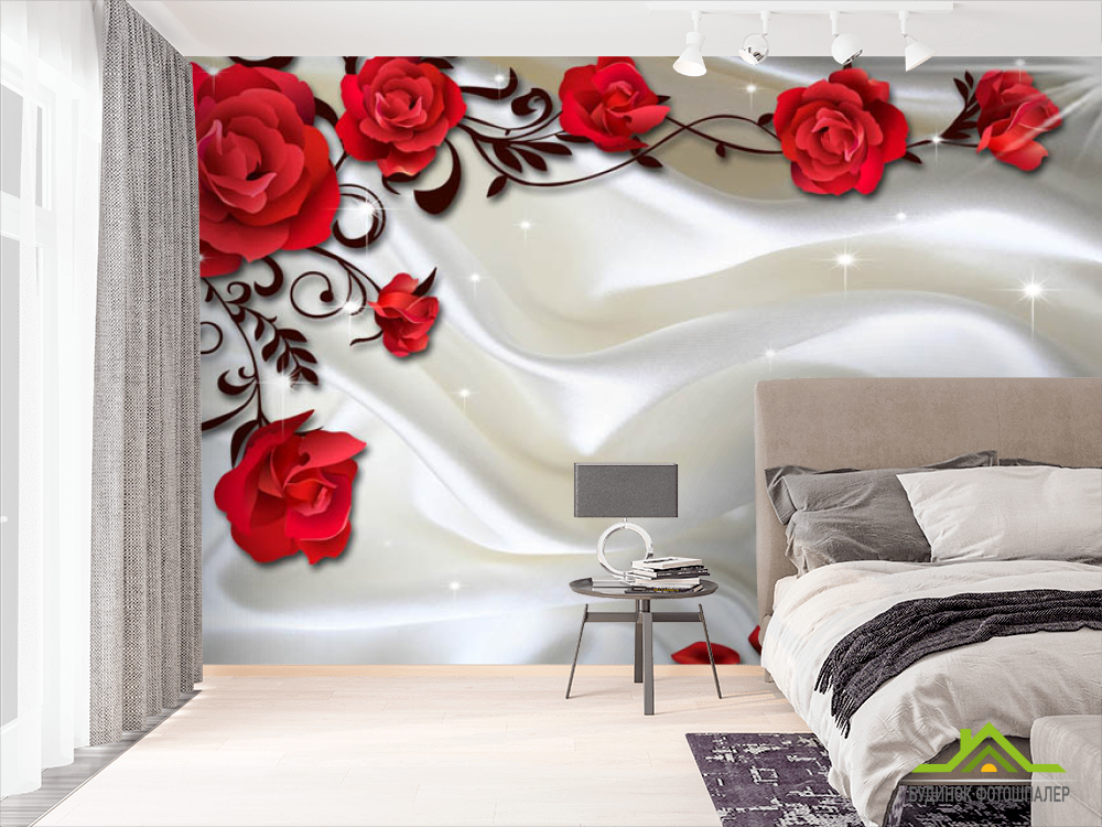 Фотообои современные 3D Стерео цветы