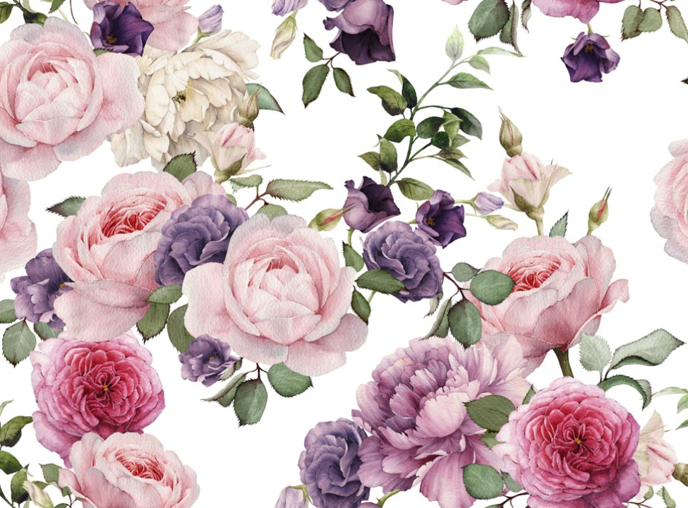 выбрать Фотообои розовые и фиолетовые пионы рисунок Фотообои Цветы на стену