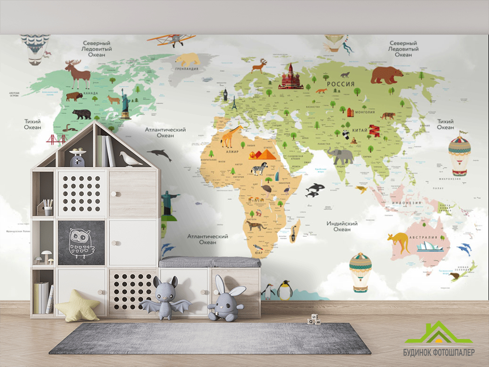 Шпалери в дитячу Карта