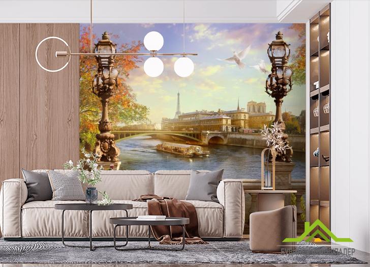 Фотошпалери Міст, місто, велосипед