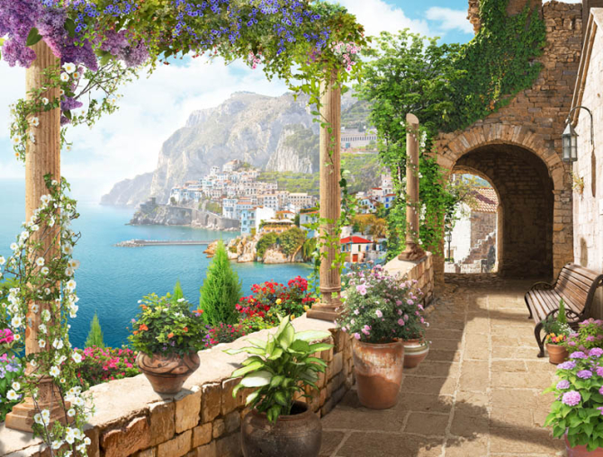 Фотошпалери Фреска з узбережжям