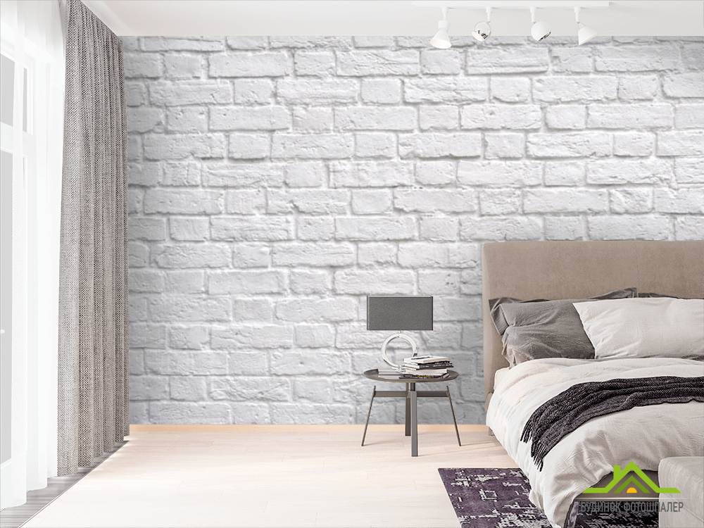 Фотошпалери Біла цегляна стіна