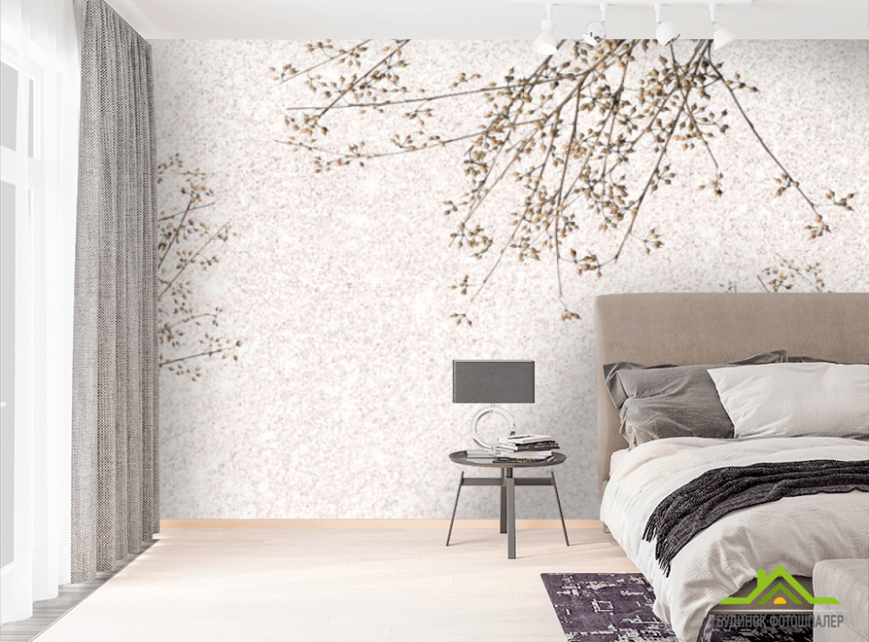 выбрать Фотообои Ветви на бежевом фоне Эксклюзивные фотообои на стену