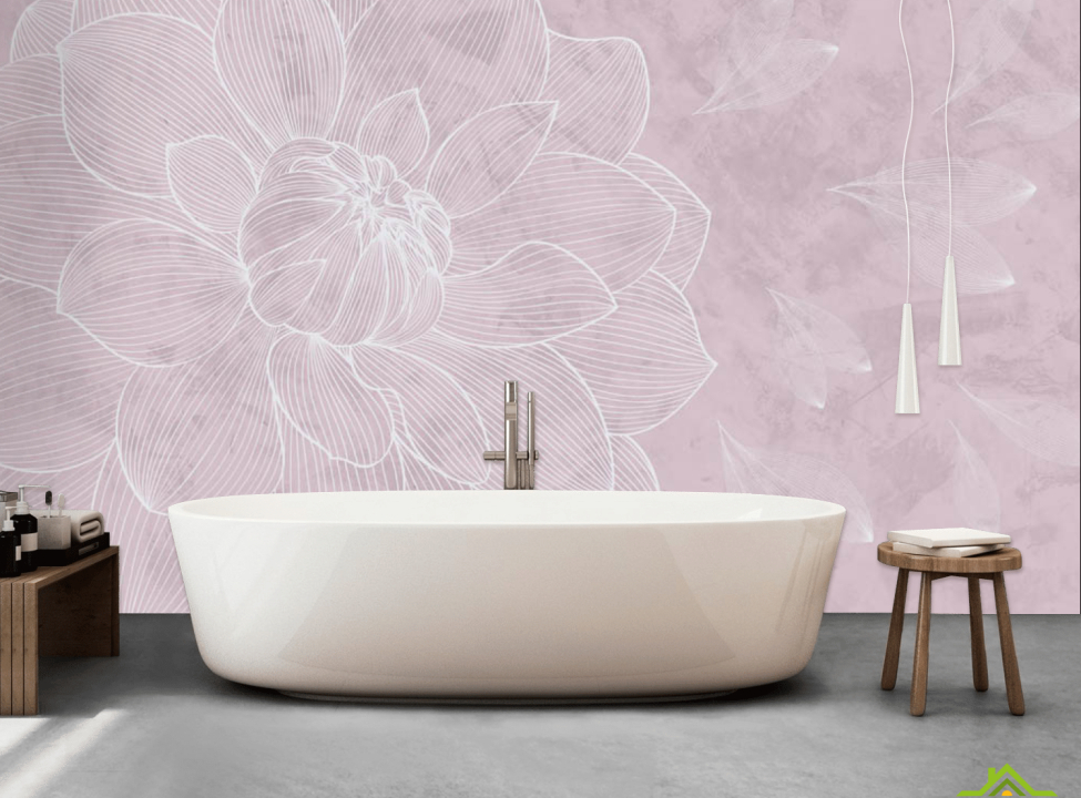 выбрать Фотообои Розовый векторный цветок Фотообои в ванную на стену